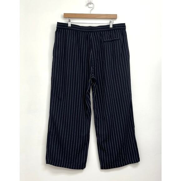 Eileen Fisher Cropped Wide Leg Tencel Pants Elastic Waist Lightweight - Large - Picture 3 of 14